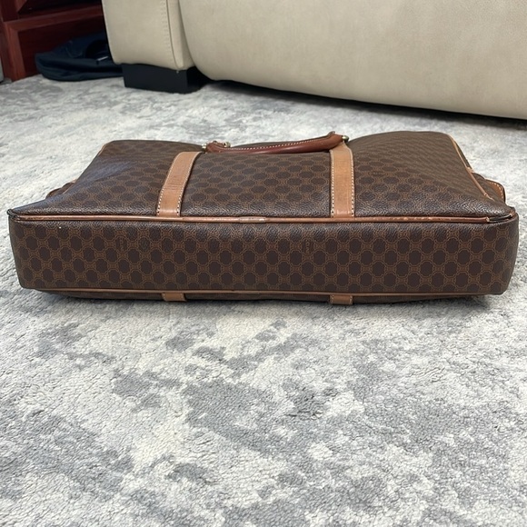 Celine Brown Macadam Briefcase Business Laptop Bag Top Handle - Picture 10 of 17